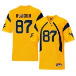 Men's West Virginia Mountaineers NCAA #87 Mike O'Laughlin Yellow Authentic Nike Throwback Stitched College Football Jersey AI15L81OL